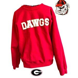 Christmas Georgia Bulldogs Glitter Sweatshirt Unisex Small Red Dawgs Football